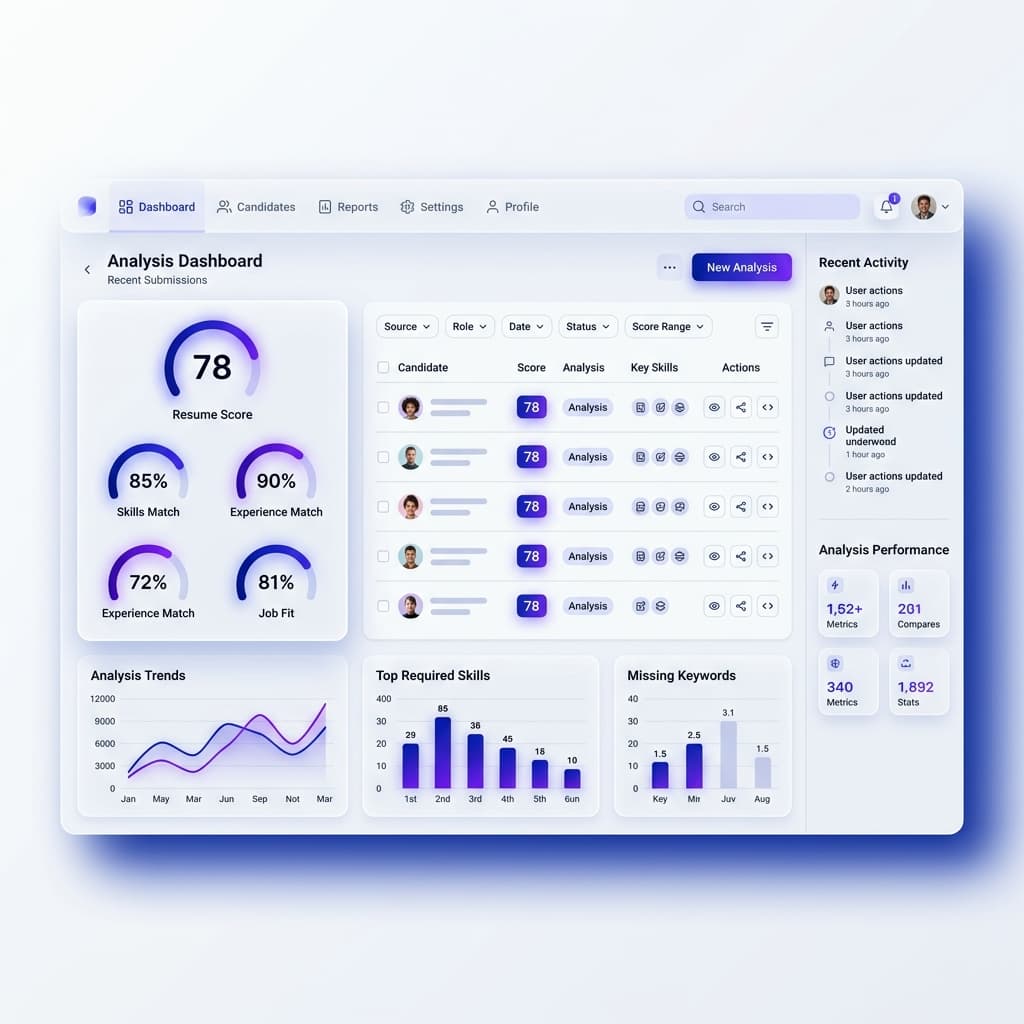 Haku AI resume analysis dashboard